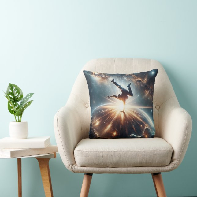 Cojín Decorativo Bailarín en acción, Ai, acción en galaxia (Silla)