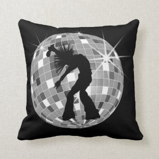 Cojín Decorativo Bailarín retro fresco del cantante en la bola de