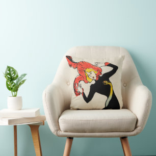 Cojín Decorativo Bailarina Art Nouveau Jane Avril por Toulouse Laut