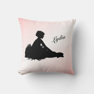 Cojín Decorativo Bailarina Cansada Personalizada con Nombre Rosa