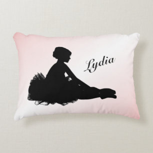 Cojín Decorativo Bailarina Cansada Personalizado con Nombre Rosa