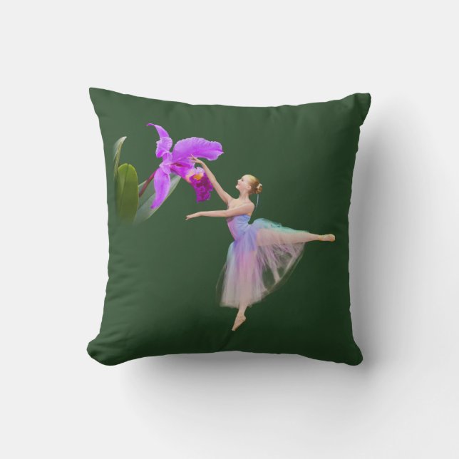 Cojín Decorativo Bailarina con la orquídea (Anverso)