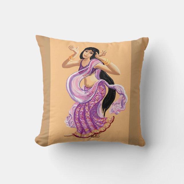 Cojín Decorativo Bailarina de Bollywood (Anverso)