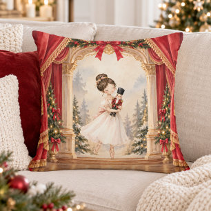 Cojín Decorativo Bailarina del Cascanueces Teatro Navidad
