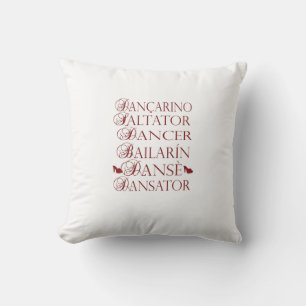 Cojín Decorativo Bailarina en varios idiomas portugués rumano