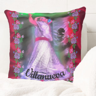 Cojín Decorativo Bailarina Mexicana & Rosas 0175