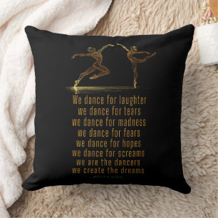 Cojín Decorativo Bailarinas de ballet de arte en línea y poema de b