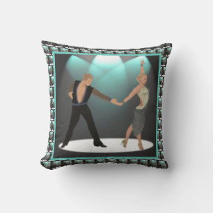 Cojín Decorativo Bailarinas latinas de salón de baile con focos