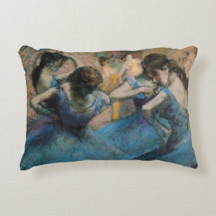 Cojín Decorativo Bailarines de Edgar Degas el en el azul, 1890