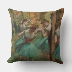 Cojín Decorativo Bailarines, Rosa y Verde Edgar Degas
