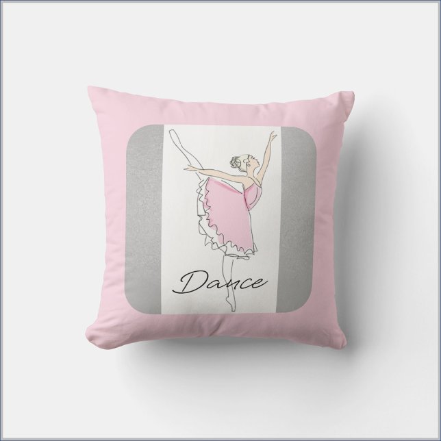 Cojín Decorativo Baile bailando balerina en Tutu Rosa (Subido por el creador)
