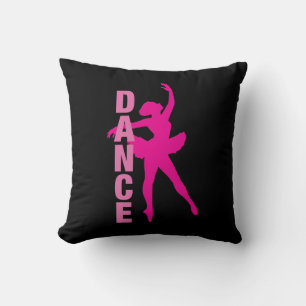Cojín Decorativo Baile de bailarina rosa caliente para niñas