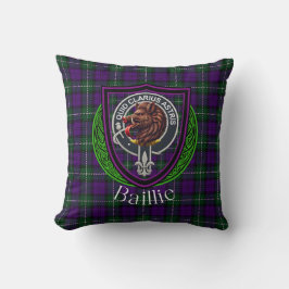 Cojín Decorativo Baillie Scottish Clan Tartan & Crest