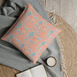 Cojín Decorativo Bajo el agua del mar, color coral rosa