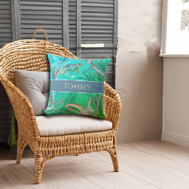 Cojín Decorativo Bajo el mar la tortuga personalizada