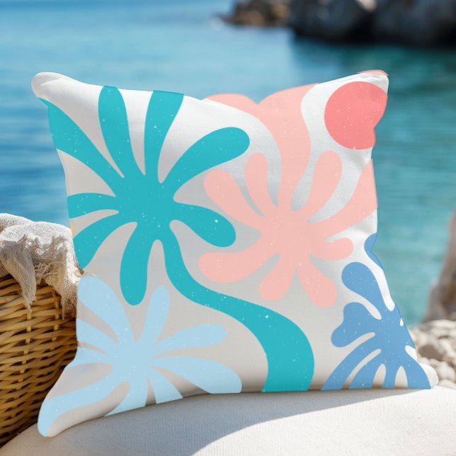 Cojín Decorativo Bajo el tema del verano de Palm (Under the Palm summer theme Throw Pillow)
