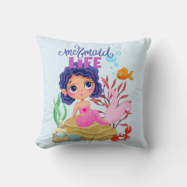 Cojín Decorativo Bajo la sirena marina la vida personalizada