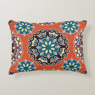 Cojín Decorativo Baldosa árabe, patrón de mosaico vintage.