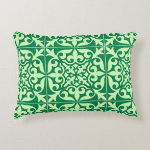 Cojín Decorativo Baldosa marroquí - esmeralda y verde claro