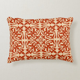 Cojín Decorativo Baldosa marroquí - naranja de coral y melocotón
