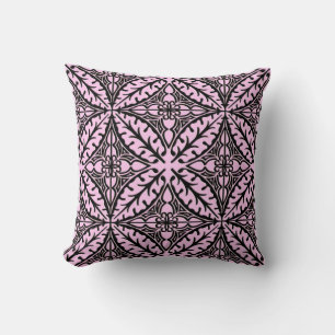 Cojín Decorativo Baldosa marroquí - rosa hielo y negro