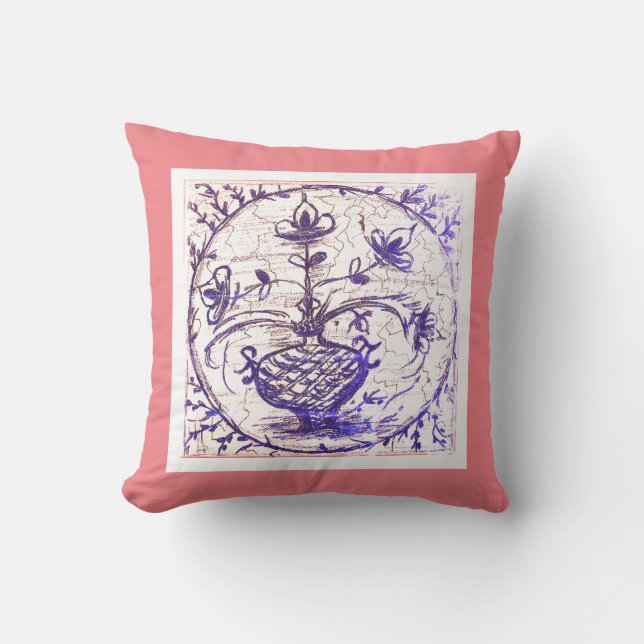 Cojín Decorativo Baldosas antiguas de Alemania del Norte,baldosas d (Anverso)