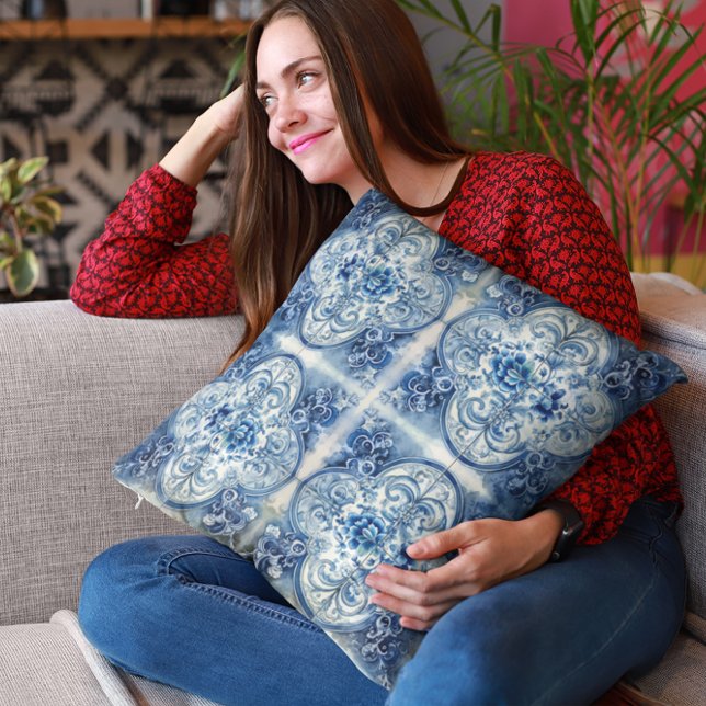 Cojín Decorativo Baldosas antiguas en azul delft (Subido por el creador)