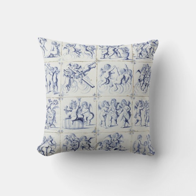 Cojín Decorativo Baldosas Blue Delft (Anverso)