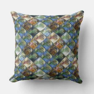 Cojín Decorativo Baldosas coloridas y pulidas de madera o piedra