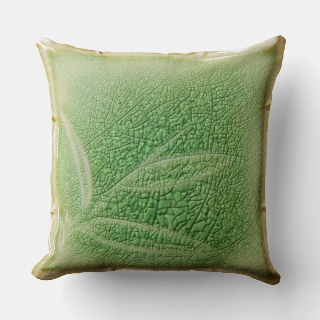 Cojín Decorativo Baldosas de cerámica japonesa con verde claro de b (Anverso)