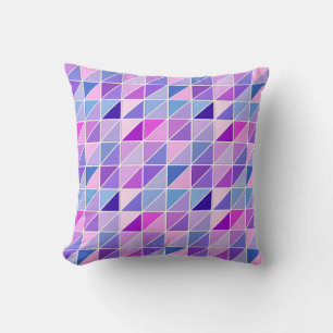 Cojín Decorativo Baldosas de mosaico - rosa, agua, azul y violeta