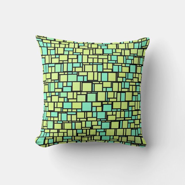 Cojín Decorativo Baldosas de mosaico verde (Anverso)