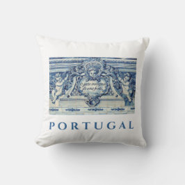 Cojín Decorativo Baldosas de pared azules y blancas de Portugal con