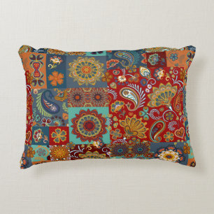 Cojín Decorativo Baldosas inmaculadas sin soldadura con paisley y m