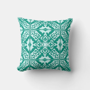 Cojín Decorativo Baldosas marroquíes - turquesa y agua