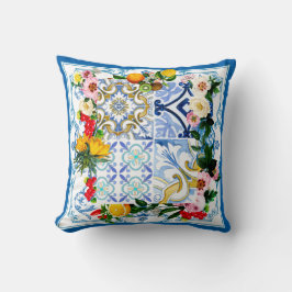 Cojín Decorativo Baldosas mediterráneas, mayólica, siciliana    
