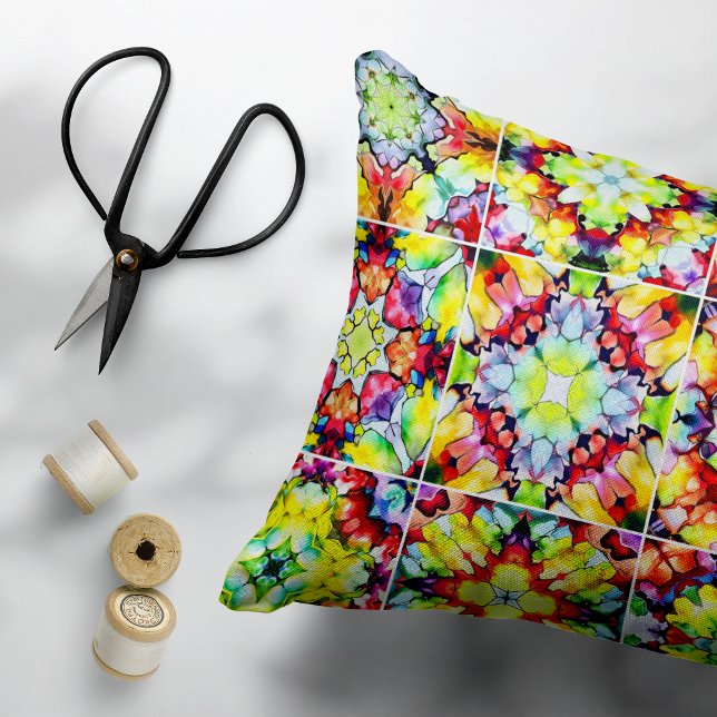 Cojín Decorativo Baldosas mediterráneas, mosaicos de tinta de alcoh (Subido por el creador)