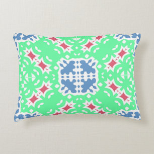 Cojín Decorativo Baldosas ornamentadas antiguas talavera méxico. Co
