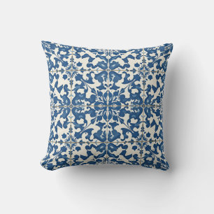 Cojín Decorativo Baldosas Portuguesas Modernas Vintage Azul Y Blanc