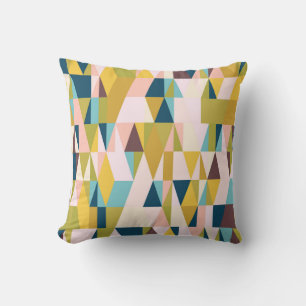 Cojín Decorativo Baldosas triangulares coloridas, fondo vintage.