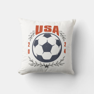 Cojín Decorativo Ball de fútbol de Estados Unidos 2024 Stars & Laur