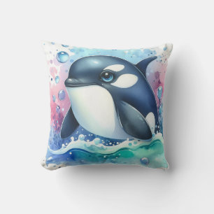 Cojín Decorativo Ballena acuarela