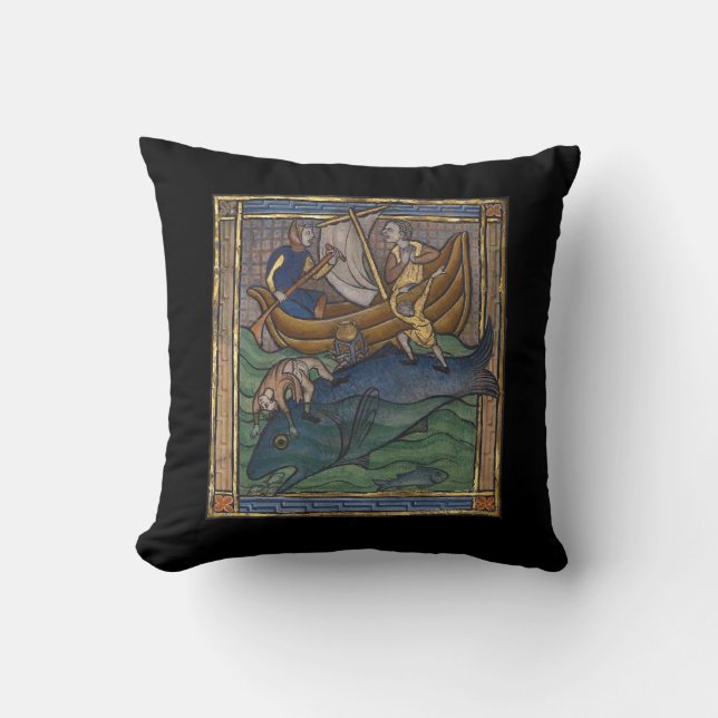 Cojín Decorativo Ballena bestiar medieval c. 1270 (Anverso)