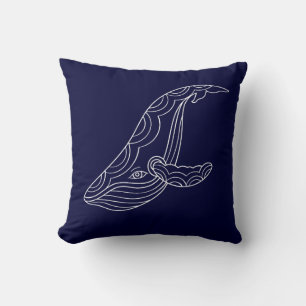 Cojín Decorativo Ballena blanca en PILLOW AZUL