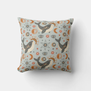 Cojín Decorativo Ballena Celestial Patrón Bohemio