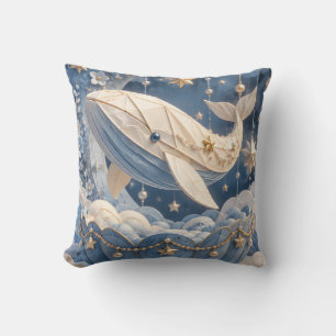 Cojín Decorativo Ballena de origami azur Nuria Celestial