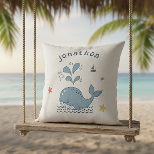 Cojín Decorativo Ballena y olas lindas Motivo ID1251