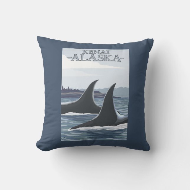 Cojín Decorativo Ballenas #1 - Kenai, Alaska de la orca (Anverso)