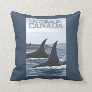 Cojín Decorativo Ballenas #1 - Victoria, A.C. Canadá de la orca