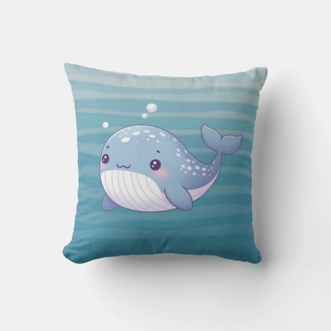 Cojín Decorativo Ballenas cutáneas, costeras y náuticas (Anverso)